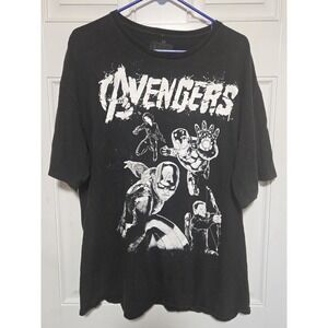 Marvel Avengers Age Of Ultron Shirt Black White Mens Size 2XL XXL Short‎ Sleeve